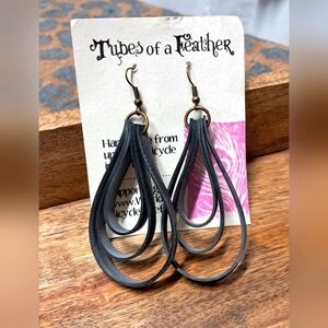 Upcycled Bicycle Tube Earrings NWT